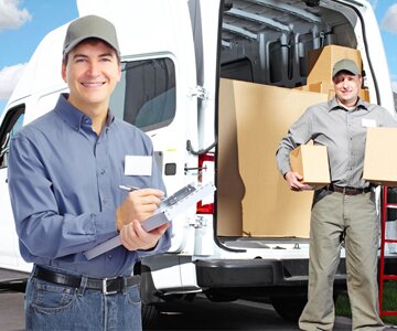 Workers loading cargo